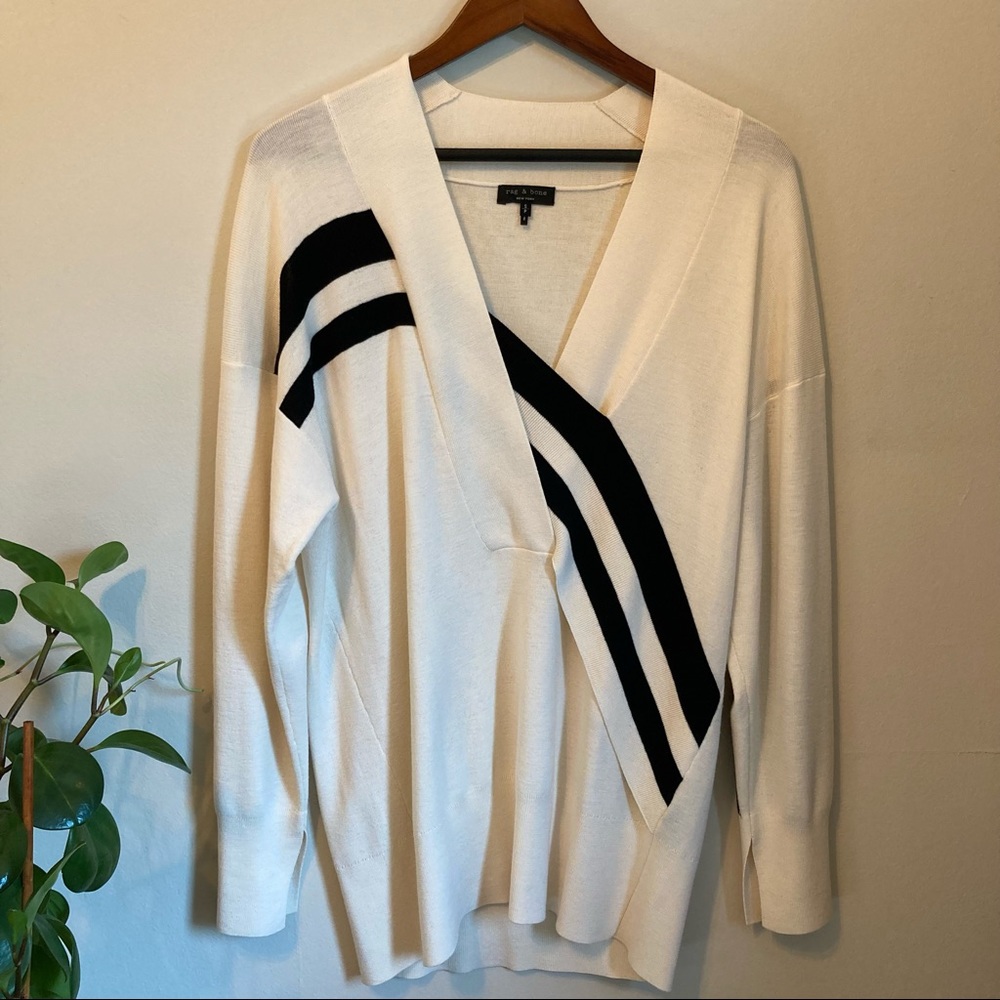 Rag & Bone Cream and Black Sweater